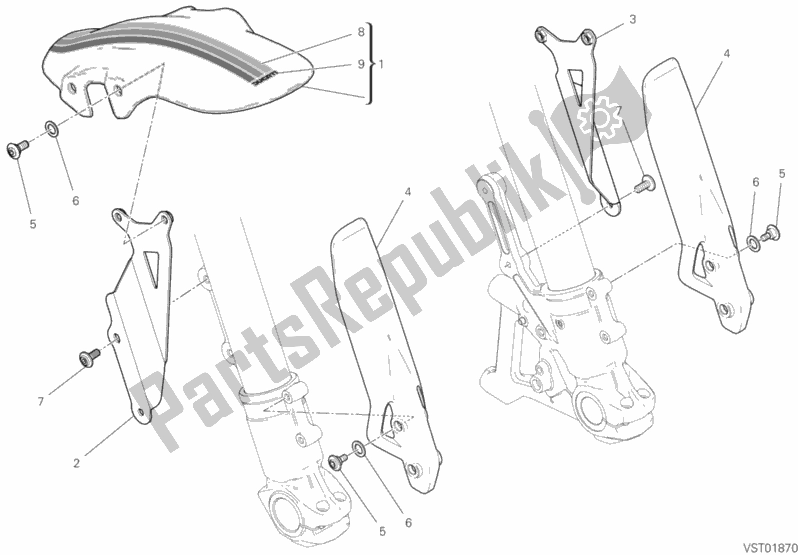 Wszystkie części do Przedni B? Otnik Ducati Scrambler Cafe Racer Thailand USA 803 2020